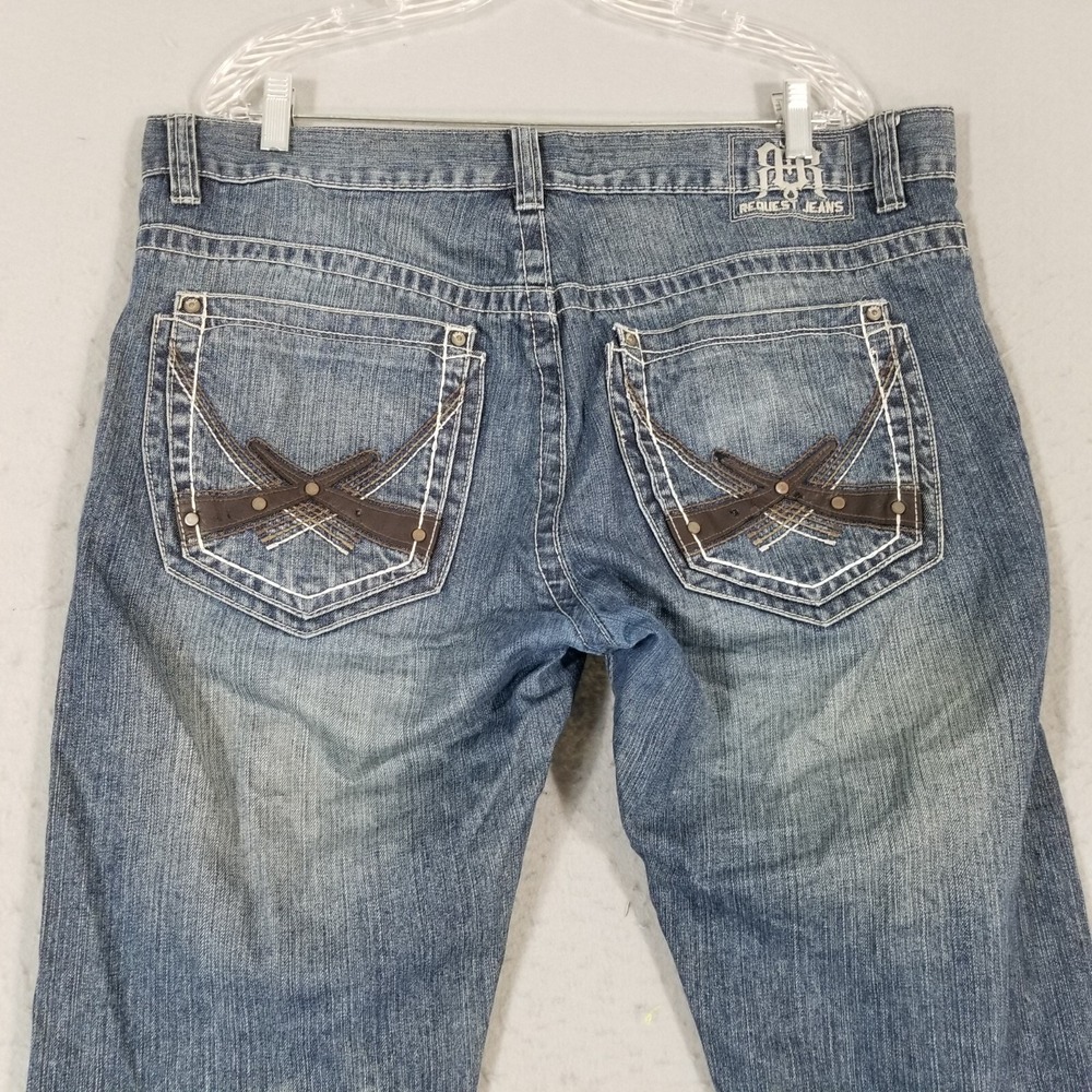 Request jeans men's 36x30 loose straight blue denim pants retro Y2K - Picture 7 of 11